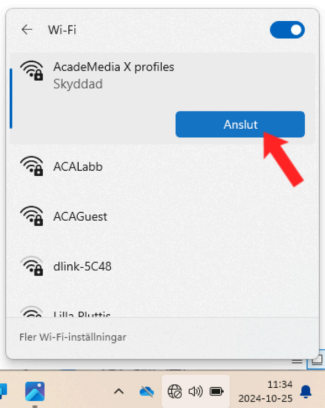 Anslut till personalnätverket